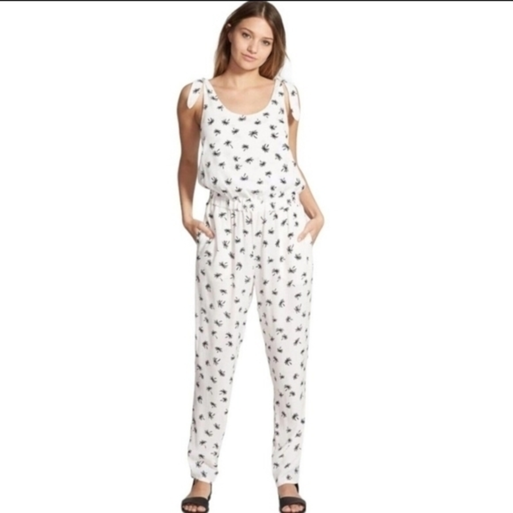 Madewell NEW Medium M White Black Palm Tree Pattern Women's Jumpsuit One Piece‎